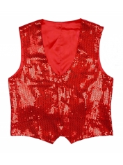 Red Sequin Vest - Mens 70s Disco Costumes